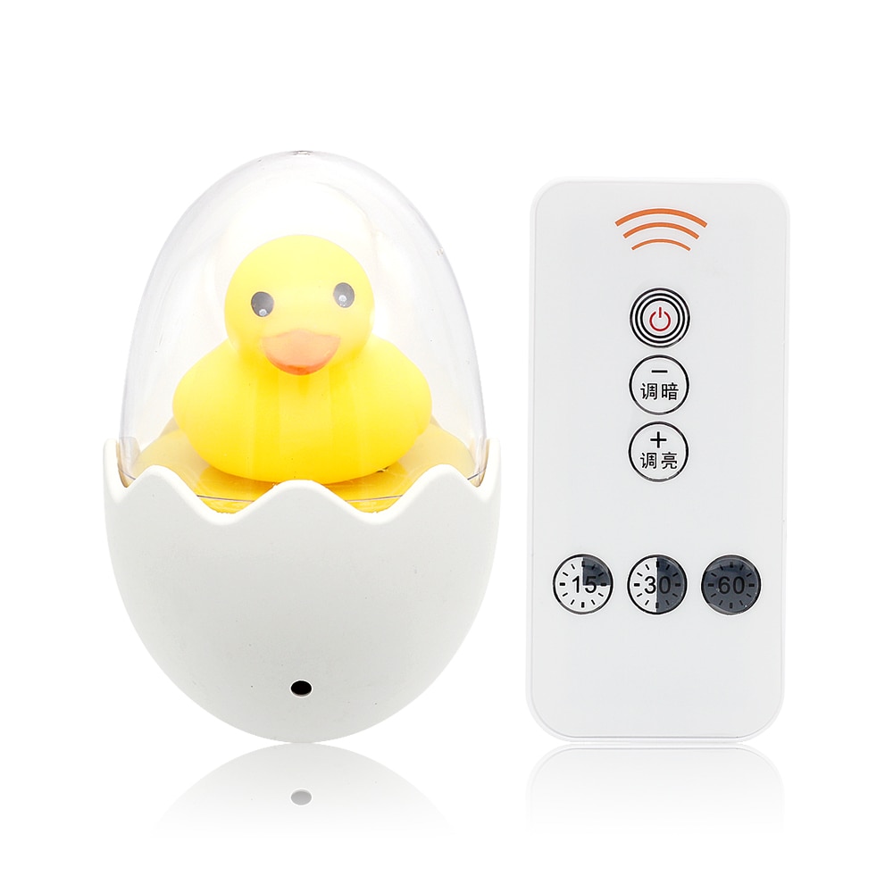ANBLUB Timing LED Night Light 110V 220V Yellow Duck EU Plug Socket Wall Lamp With Remote for Children's Cartoon Creative Gift